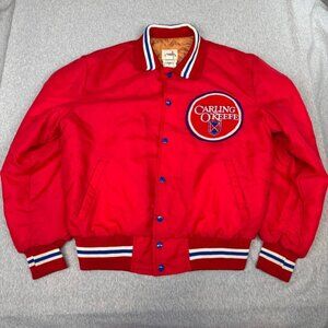 Vintage Shain Canada Satin 90s Varsity Red Jacket Carling Okeefe Men's Size L